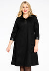 Dress A-line PINSTRIPE - black 