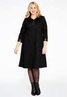 Dress A-line PINSTRIPE - black - #2