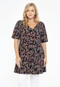 Tunic wide bottom buttoned RUBY - black - #1