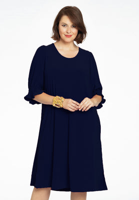 Dress puff sleeve DOLCE - blue - #1