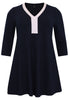 Tunic wide bottom V-neck BUBLÉ - blue - #4