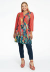 Tunic wide bottom pleated GISELLE - red - #2