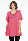 Tunic wide bottom beads COTTON - pink