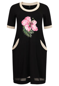 Dress short sleeve FLOR - black - #4