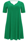 Dress A-line double v-neck DOLCE - green - #4