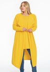 Cardigan drape neck cashmere - yellow