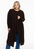 Cardigan drape neck cashmere - brown