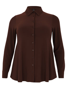 Blouse short A-line DOLCE - brown - #3