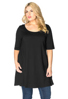 Tunic wide bottom VISCOSE - black - #1