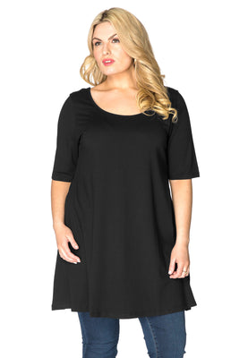 Tunic wide bottom VISCOSE - black  - #1