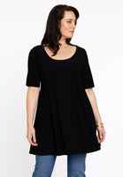 Tunic wide bottom deep neck DOLCE - black - #1