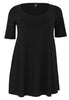 Tunic wide bottom deep neck DOLCE - black - #4