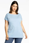 T-shirt cap sleeves COTTON - light blue