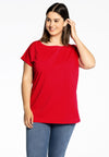 T-shirt cap sleeves COTTON - red 