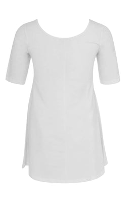 Tunic wide bottom COTTON - white  - #2