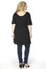 Tunic wide bottom COTTON - black  - #3