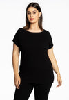 T-shirt weit diagonal - Schwarz