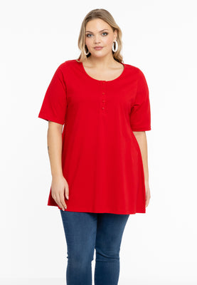 Tunic flare fit COTTON - red  - #1