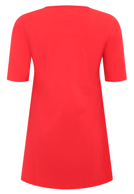 Tunic wide bottom COTTON - red  - #5