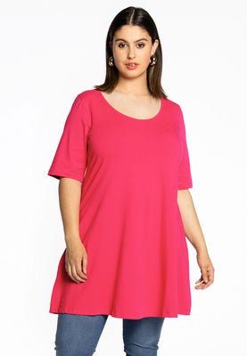 Tunic wide bottom COTTON - pink - #1