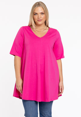 Tunic Swing short sleeve COTTON - pink - #1