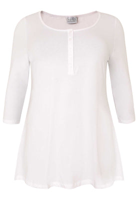 Tunic flare fit buttons COTTON - white  - #1