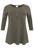 Tunic flare fit buttons COTTON - green - #4