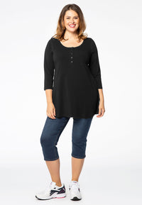 Tunic flare fit buttons COTTON - black - #2