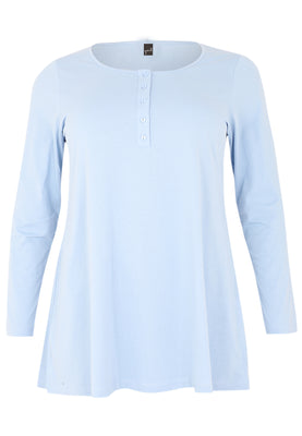 Tunic  flare buttons COTTON - light blue - #4