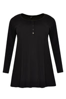 Tunic flare buttons COTTON - black - #4