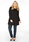 Tunic longsleeve wide bottom COTTON - black