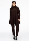 Tunic with col wide bottom - brown