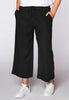 Cropped trousers waist cord LINEN - black  - #2