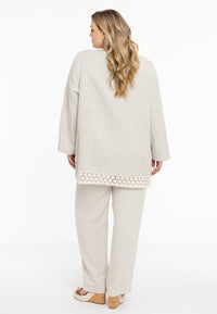 Trousers waist cord LINEN - light brown - #2