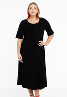 Maxi dress A-line COTTON - black - #1