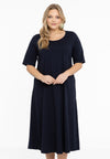 Kleid lang in a-linie cotton - blau