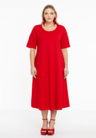 Maxi dress A-line COTTON - red - #2