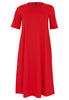 Maxi dress A-line COTTON - red  - #4