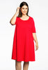 Dress A-line COTTON - red 