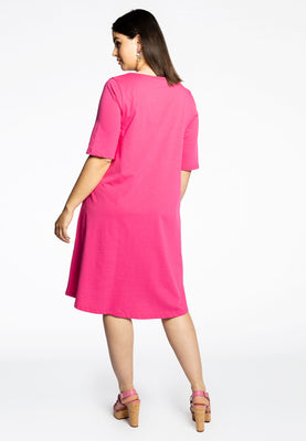 Dress A-line COTTON - pink - #3