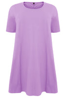 Dress A-line COTTON - light purple - #3