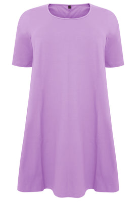 Dress A-line COTTON - light purple - #3