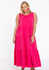 Kleid mit falten cotton - rosa