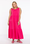Kleid mit falten cotton - rosa