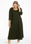 Long A-line dress COTTON - green 