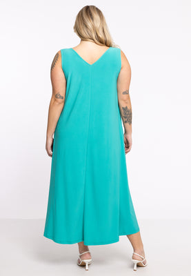 Dress sleeveless A-line DOLCE - turquoise - #3