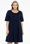 Dress A-line buttons COTTON - blue