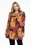 Tunic V-neck pleat PEONY - black 