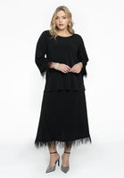 Shirt A-line with feathers DOLCE - black - #2