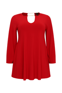 Tunic wide bottom with chain - red - #4